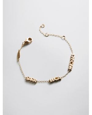 BaubleBar 14k Gold Custom Block Multi Name Bracelet - Blue