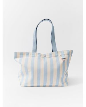 BaubleBar Striped Alpha Tote - Blue