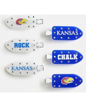 BaubleBar College Of Kansas Creaseless Hair Clip Set - Blue