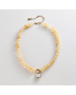 BaubleBar Janette Semi-precious Beaded Ring Necklace - Metallic