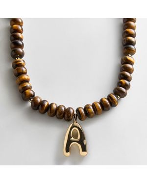 BaubleBar Semi-precious Bubble Initial Necklace - Black