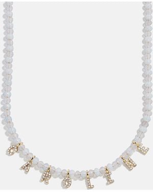 BaubleBar Mini Semi-precious Pavé Custom Necklace - Natural