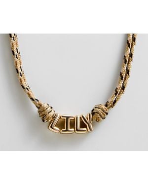 BaubleBar Bubble Letter Custom Paracord Necklace - Black