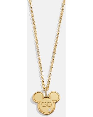 BaubleBar Mickey Mouse Disney 18k Gold Plated Sterling Silver Initial Pendant Necklace - Metallic