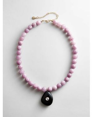 BaubleBar Jamie Semi-precious Beaded Necklace - Gray