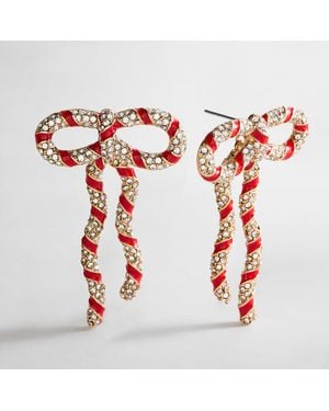 BaubleBar Peppermint Twist Bow Earrings - Red