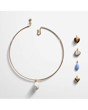 BaubleBar Kacey Removable Charm Collar Necklace - White