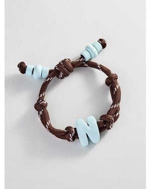 BaubleBar Knotty Enamel Initial Custom Bracelet - Metallic