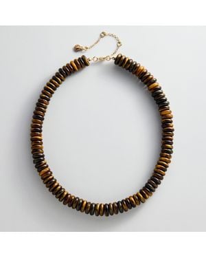 BaubleBar Amaris Semi-precious Beaded Necklace - Metallic