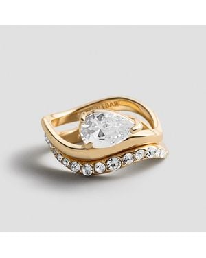 BaubleBar Caroline Gold Ring Set - Metallic
