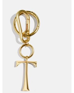 BaubleBar Gold Initial Enamel Bag Charm - White
