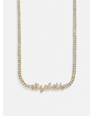 BaubleBar Billie 18k Gold Tennis Custom Nameplate Necklace - Natural