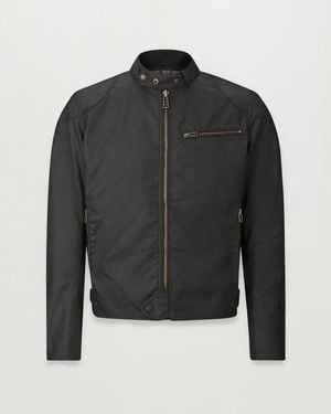 Belstaff Men's Ariel Motorcycle Jacket Waxed Cotton - Black