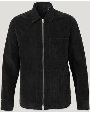Belstaff Men's Valve Cord Zip Overshirt Cotton Corduroy - Black
