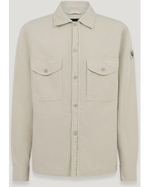 Belstaff Cs60 Overshirt Garment Dye Cotton Blend - Natural