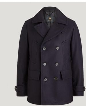 Belstaff Men's Milford Peacoat Wool Cashmere Blend - Blue
