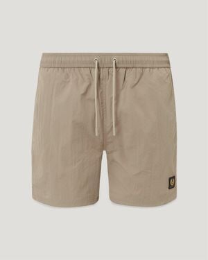 Belstaff Men's Clipper Swimshort Textured Nylon - Natural