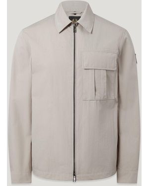 Belstaff Men's Cargo Overshirt Compact Technical Cotton - Grey
