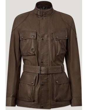 Belstaff Men's Trialmaster Panther Jacket Nubuck Leather - Brown