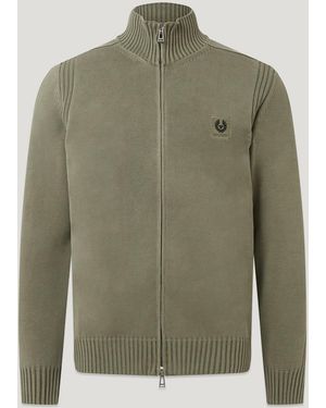 Belstaff Men's Watch Full Zip Light Fade-out Garment Dye Cotton - Green