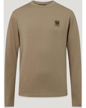 Belstaff Men's Long Sleeved T-shirt Cotton Jersey - Natural