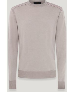 Belstaff Kerrigan Rundhalspullover Für Herren Merino Wool - Grau