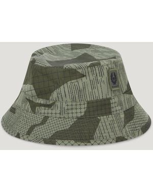 Belstaff Cappello Military Bucket Motivo Camouflage Terrain - Verde