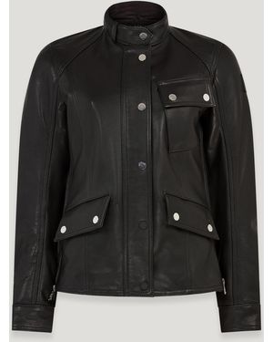 Belstaff Women's Penrith Motorcycle Jacket Calf Leather - Black