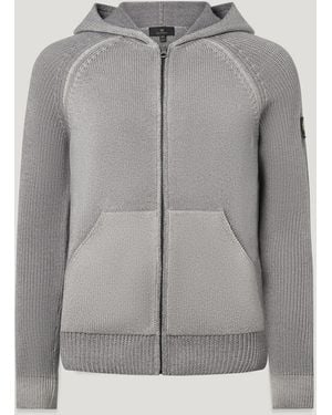 Belstaff Men's Garment Dye Aspect Full Zip Merino Wool - Grey