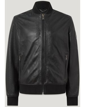 Belstaff Men's Landmark Bomber Burnished Nappa - Black