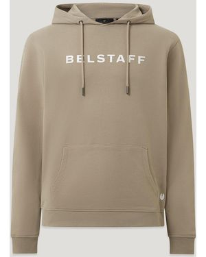 Belstaff Men's Logo Hoodie Cotton Fleece - Natural