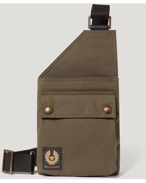 Belstaff Unisex Trialmaster Crossbody Bag Waxed Cotton - Natural