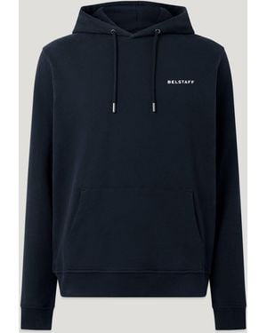 Belstaff Men's Border Hoodie Cotton Fleece - Blue