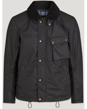 Belstaff Men's Convoy Motorcycle Jacket Waxed Cotton - Black
