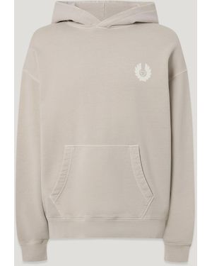 Belstaff Men's Competition Hoodie Heavyweight Cotton Fleece - White