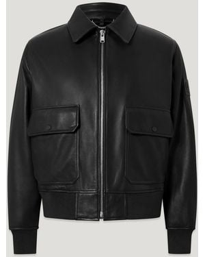 Belstaff Men's Pilot Jacket Lamb Leather - Black