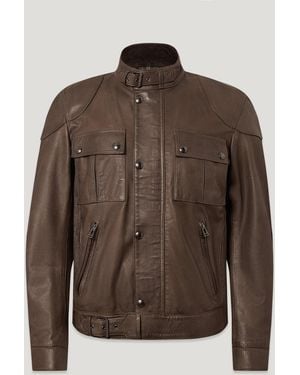 Belstaff Men's Gangster Jacket Nubuck Leather - Brown