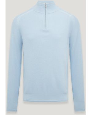 Belstaff Guide Quarter Zip Sweater - Blue