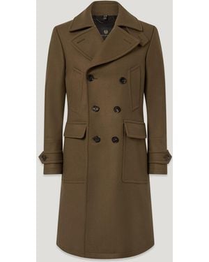 Belstaff Men's Milford Coat Wool Cashmere Blend - Green