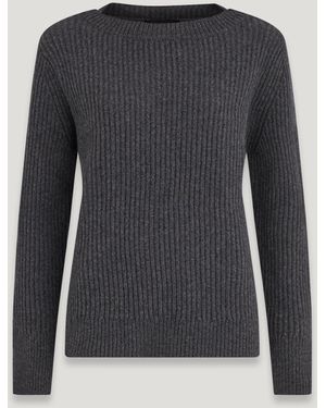 Belstaff Maglione Girocollo Docklands Donna Misto Lana E Cashmere - Nero