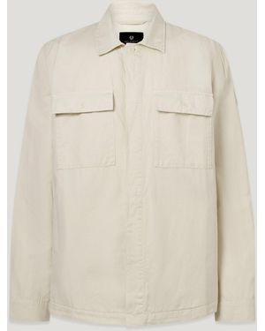 Belstaff Men's Maritime Overshirt Garment Dye Cotton Linen - Natural