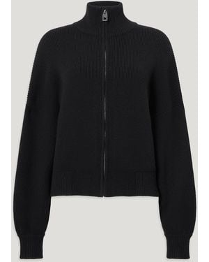 Belstaff Women's Atol Full Zip Cardigan Wool Cashmere Blend - Black