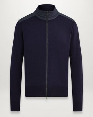 Belstaff Kelby Merino Wool Zip Cardigan - Blue