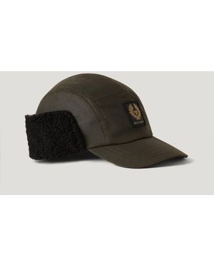 Belstaff Unisex Moorby Cap Waxed Cotton - Black