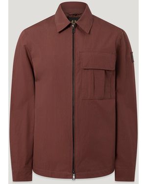 Belstaff Men's Cargo Overshirt Compact Technical Cotton - Brown