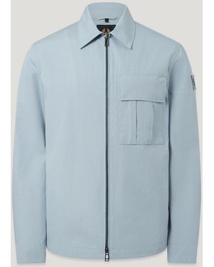 Belstaff Men's Cargo Overshirt Compact Technical Cotton - Blue