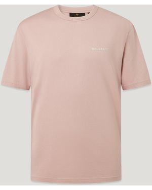 Belstaff Men's Border T-shirt Cotton Jersey - Pink