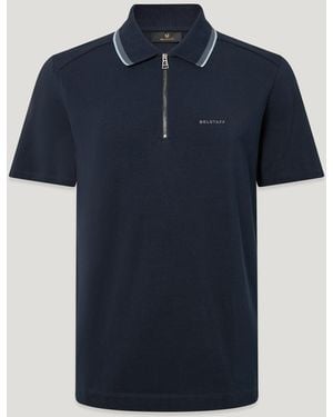 Belstaff Men's Alloy Tipped Polo Stretch Cotton - Blue