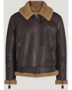 Belstaff Men's Wilder Jacket Aviator Shearling - Black