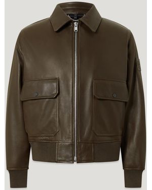 Belstaff Men's Pilot Jacket Oiled Nappa - Green